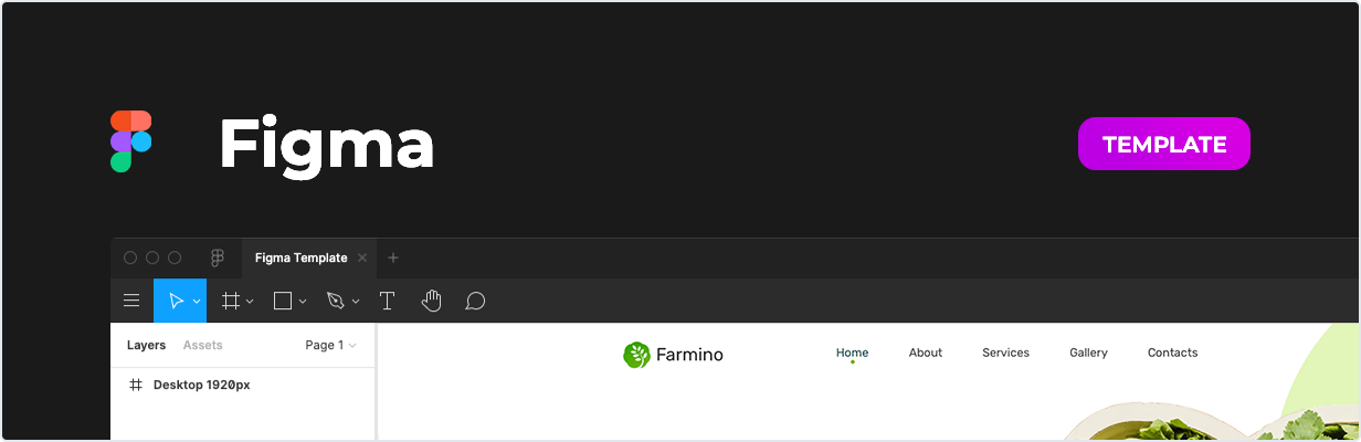 Farmino – Organic Food Template for Figma