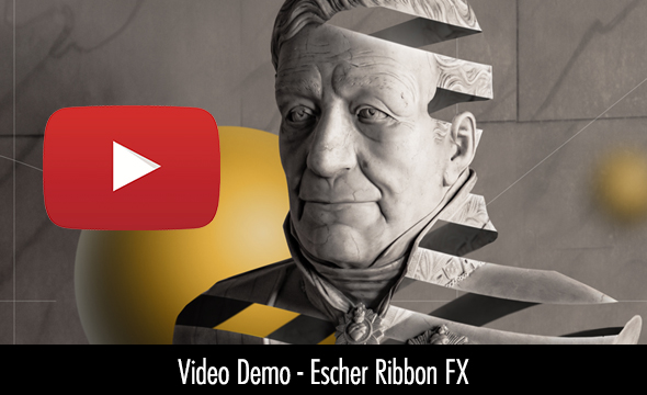 Escher Ribbon FX Photoshop Peel Stripe effect