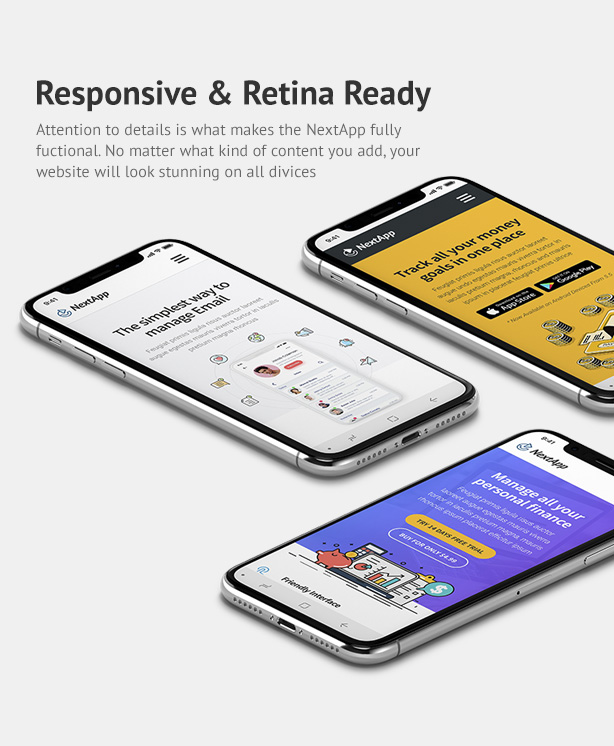 App Landing Page WordPress Theme for Mobile Application Software Design & Development Site - Nextapp - 5