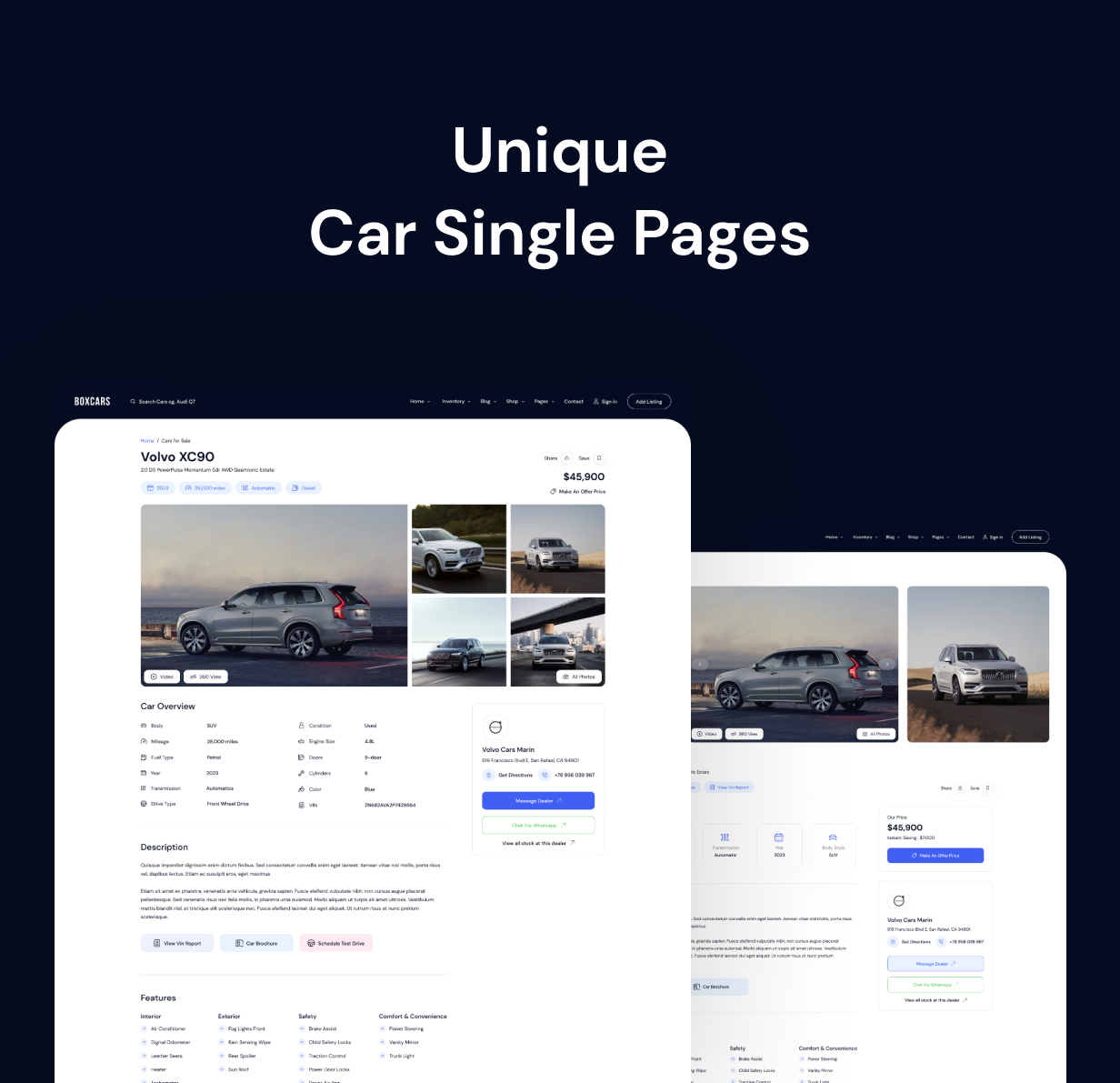 Boxcar- Car Dealer, Rental & Listing HTML Template - 4