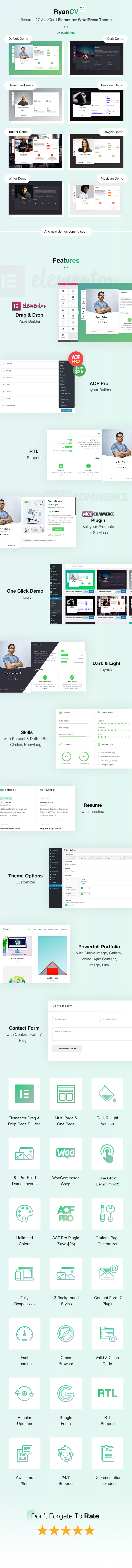 Resume / CV / vCard WordPress Theme