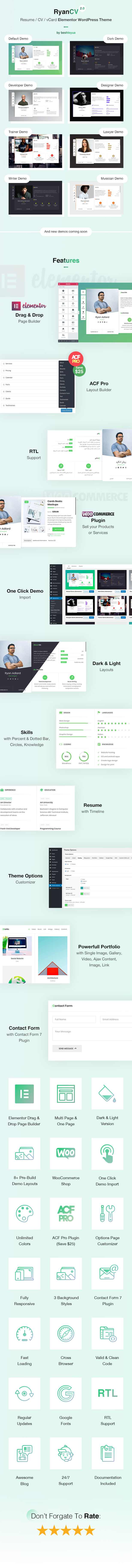 Resume / CV / vCard Wordpress Theme