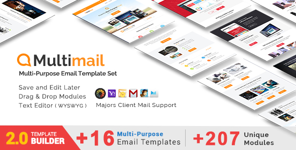 Multimail - Responsive Email Set + MailBuild Online - Newsletters Email Templates