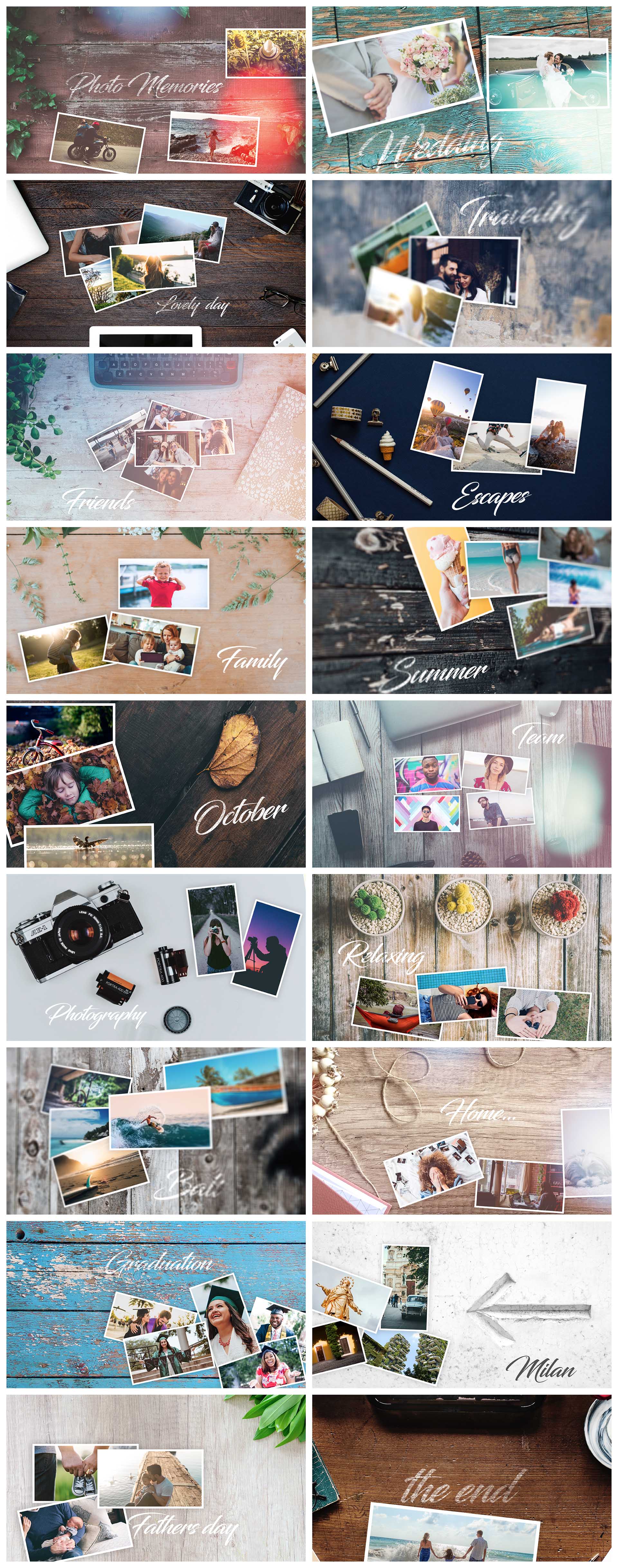photo gallery memories after effects template free download