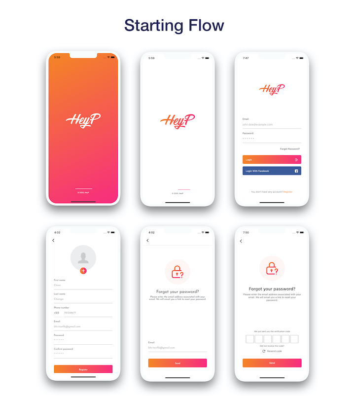 HeyP - Flutter Social App - 1