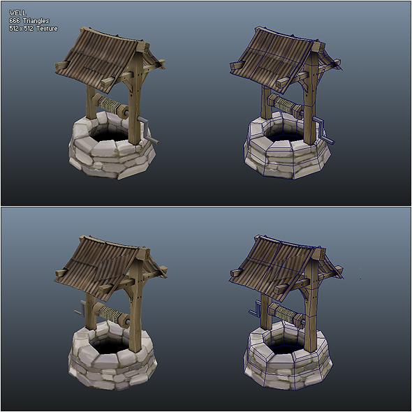 Low Poly Stone Well