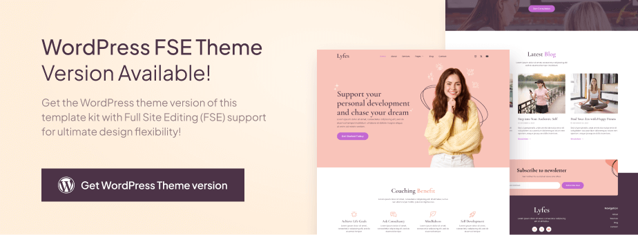 Lyfes – Feminine Life Coach & Speaker Elementor Template Kit - 1
