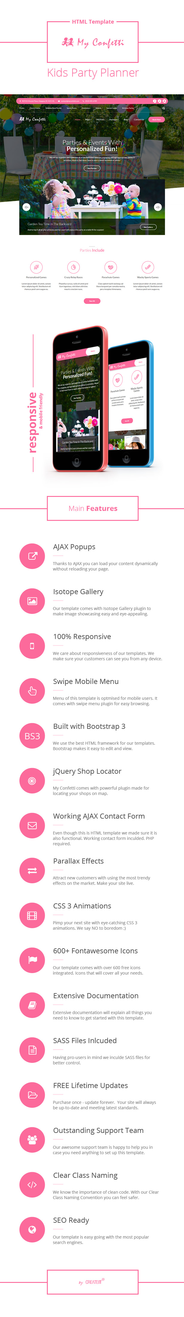 Confetti Features List