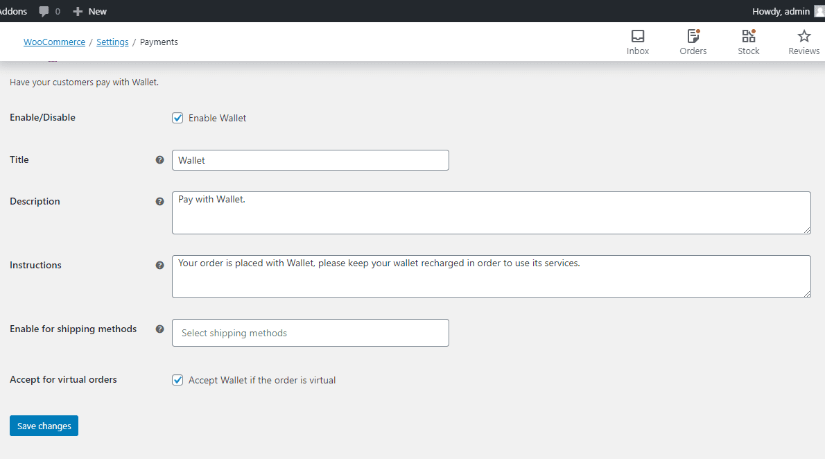 Wallet payment gateway
