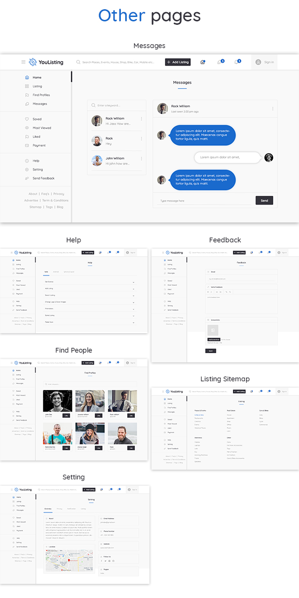 YouListing - Classified Listing and Directory Social Networking PSD Template - 8