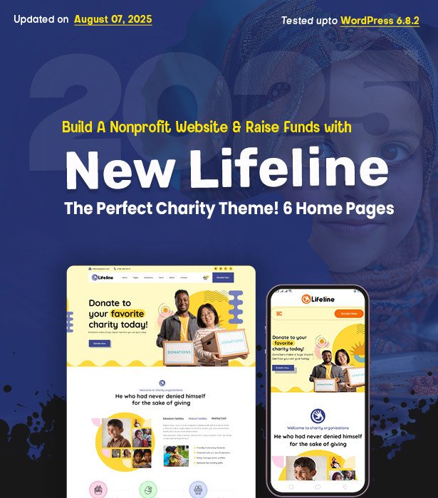 Lifeline - 2025 NGO and Charity WordPress Theme - 1