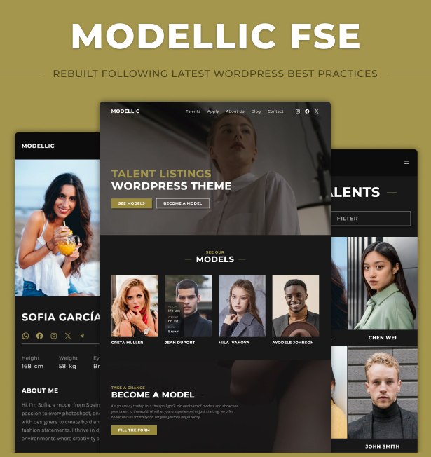 Modellic. Model Agency WordPress Theme