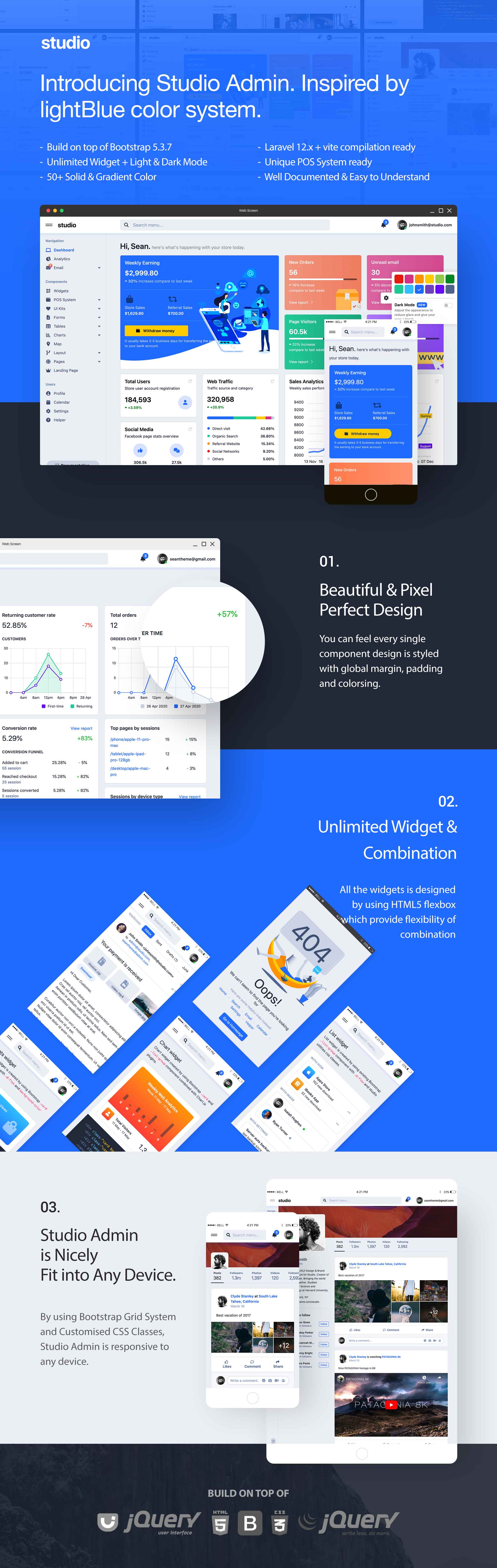 Studio - Modèle d’administration HTML & Laravel 11.x Bootstrap 5 - 9