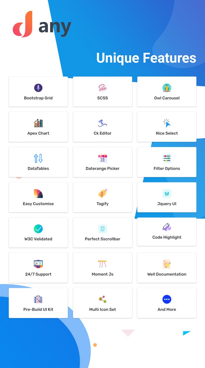 Dany - Multipurpose Admin Dashboard Template - 1