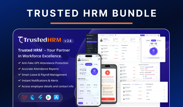 Trusted HRM bundle with workforce management, attendance tracking, payroll, and mobile applications.