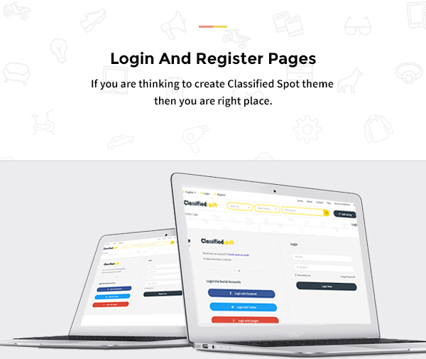 classified spot html login registter page design