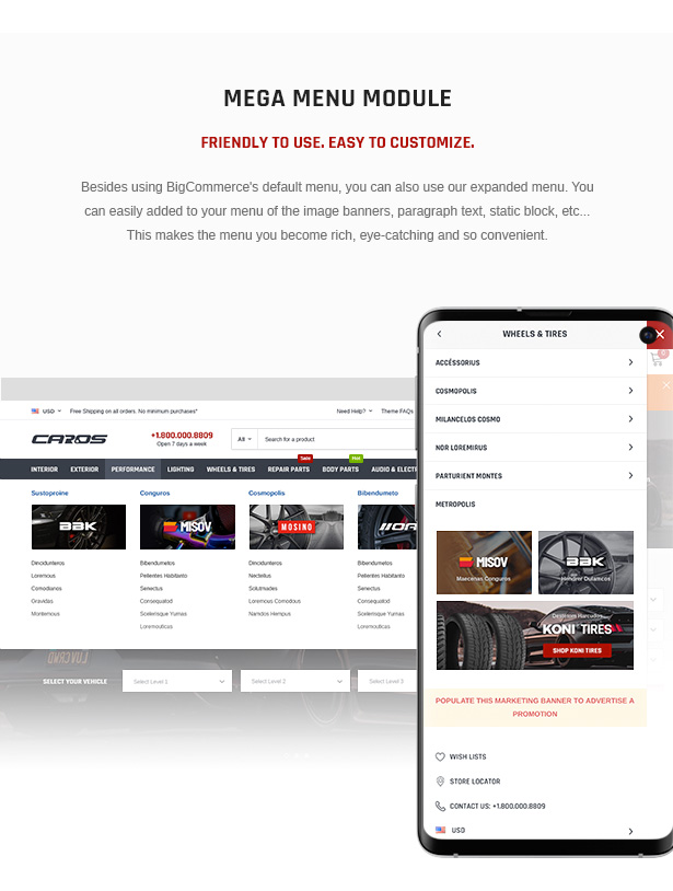 CAROS – Cars & Auto Parts Automotive BigCommerce Theme (Stencil Ready)