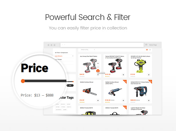 Allegro equipment WooCommerce WordPress theme fast search and filter