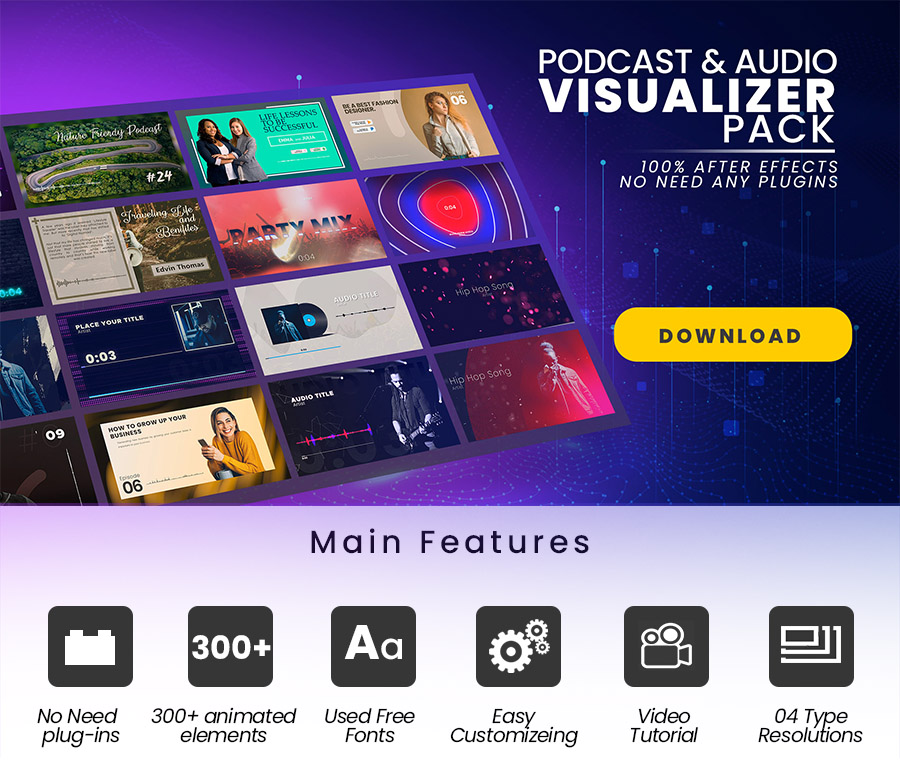 Podcast & Audio Visualizer Pack - 1