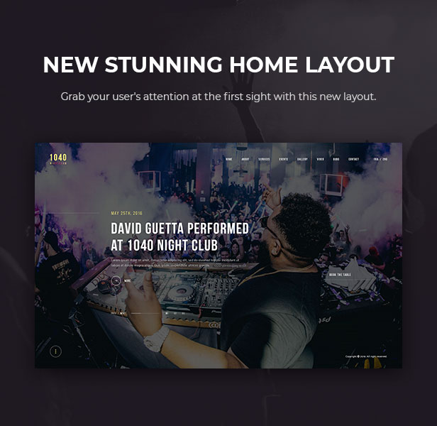 1040 Night Club - DJ, Party, Music Club WordPress Theme