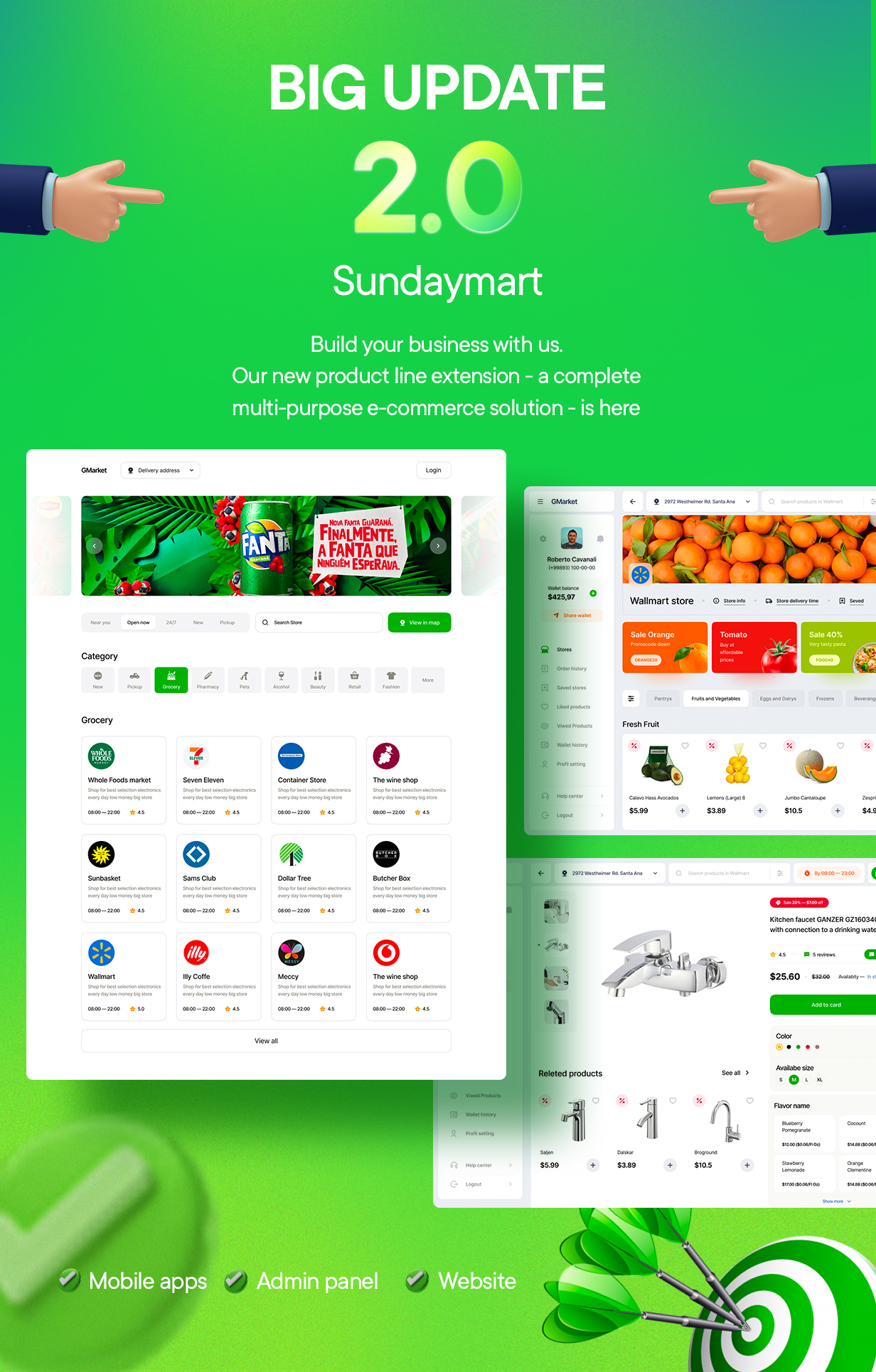 Sundaymart - Multi-purpose e-commerce marketplace (Website + Customer apps + Admin panel) - 1