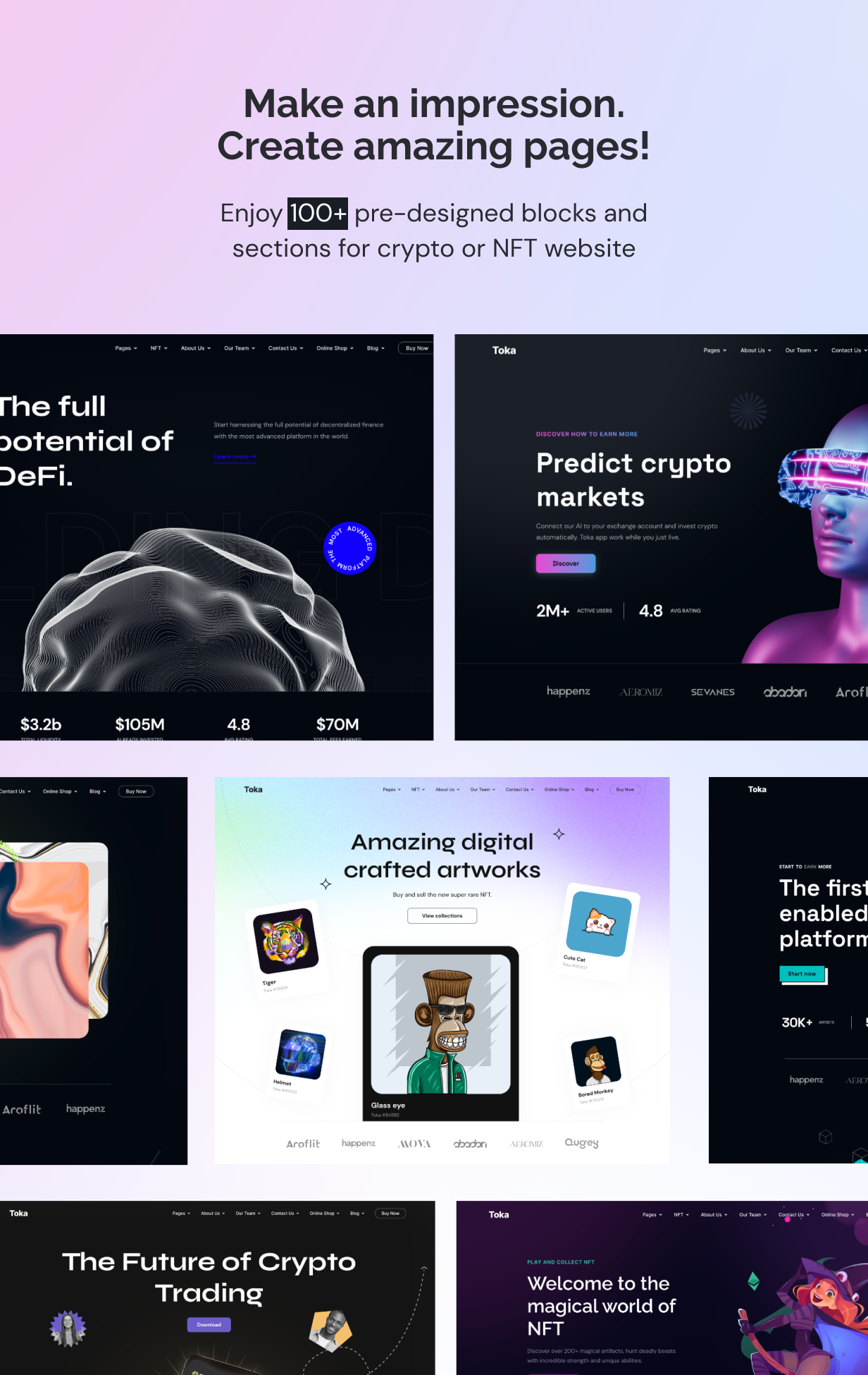 Toka - NFT & Crypto WordPress Theme 2