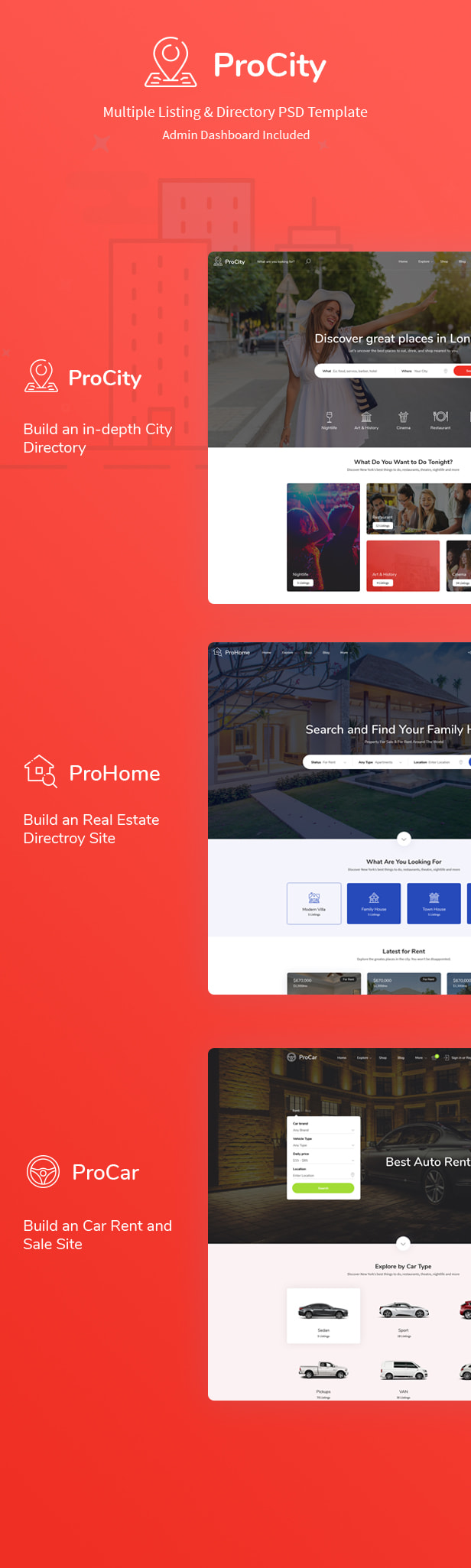 Procity - Multiple Listing & Directory PSD Template - 1