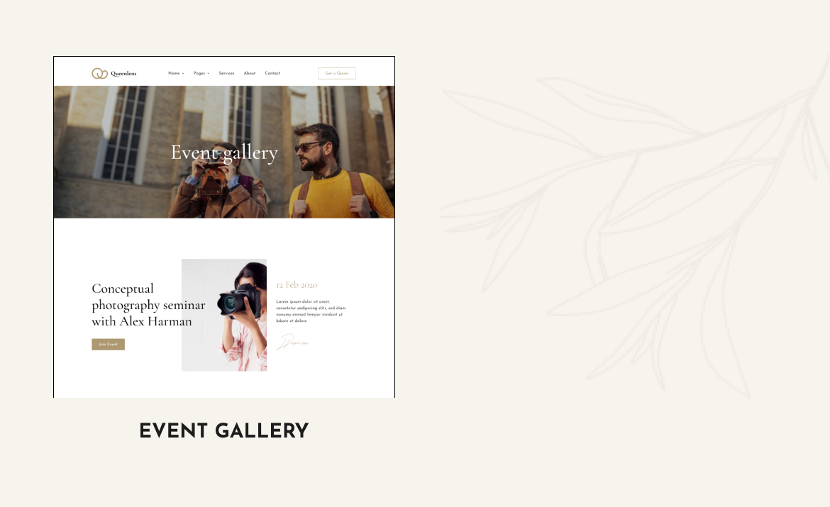 Queenlens - Portfolio & Photography Elementor Template Kit - 4