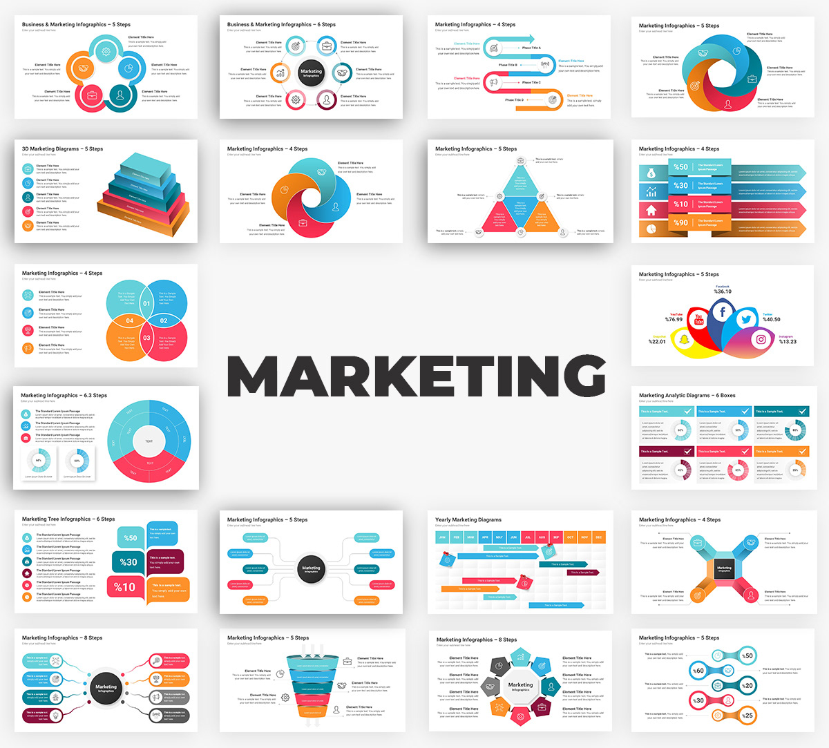 Infographics Complete Bundle PowerPoint Templates - 57
