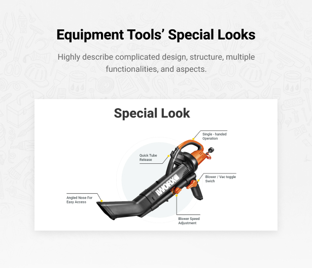 Allegro Equipment Elementor WordPress Theme Special Looks