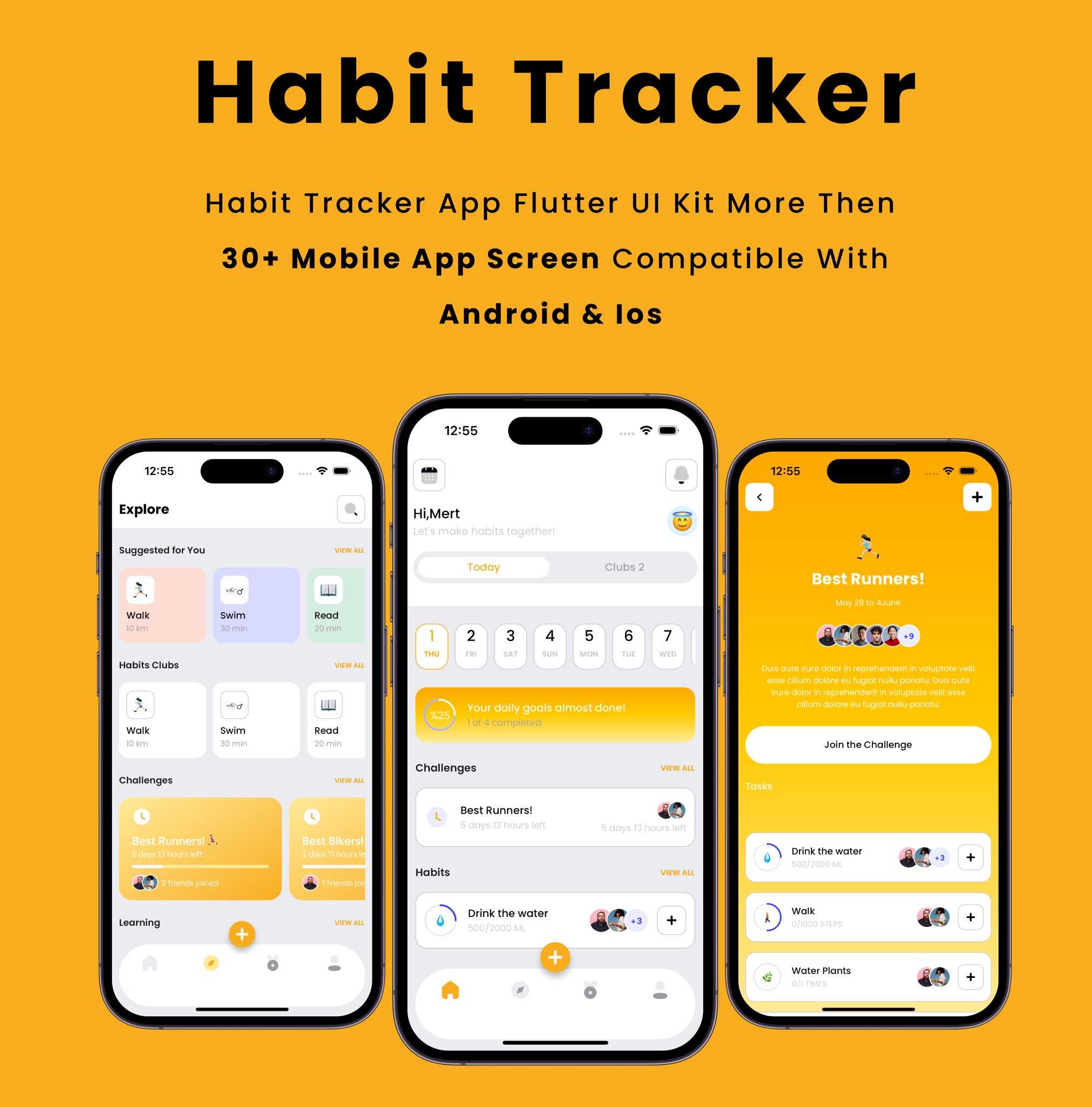 Habit Tracker App - Flutter Mobile App Template