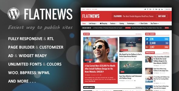 Flat News – Responsive Magazine WordPress Theme - News / Editorial Blog / Magazine