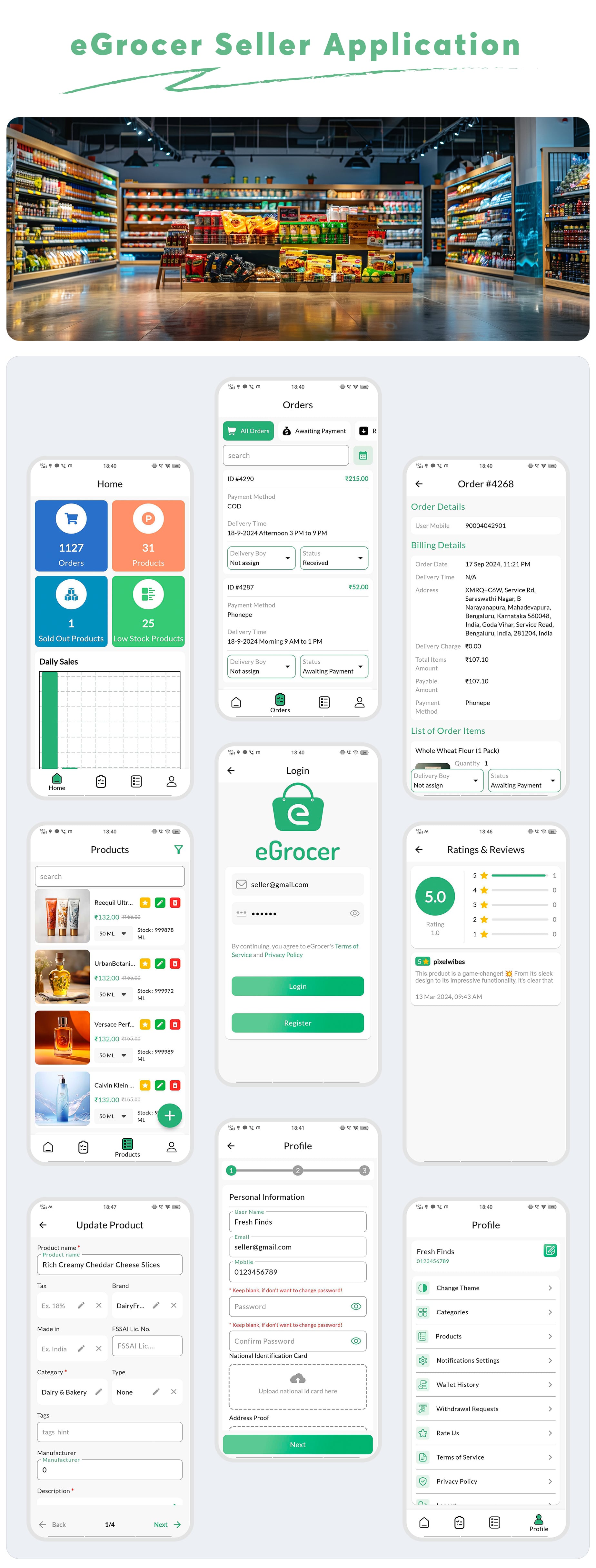 eGrocer - Online Multi Vendor Grocery Store, eCommerce Flutter Full App | Admin Panel | Web Version - 23