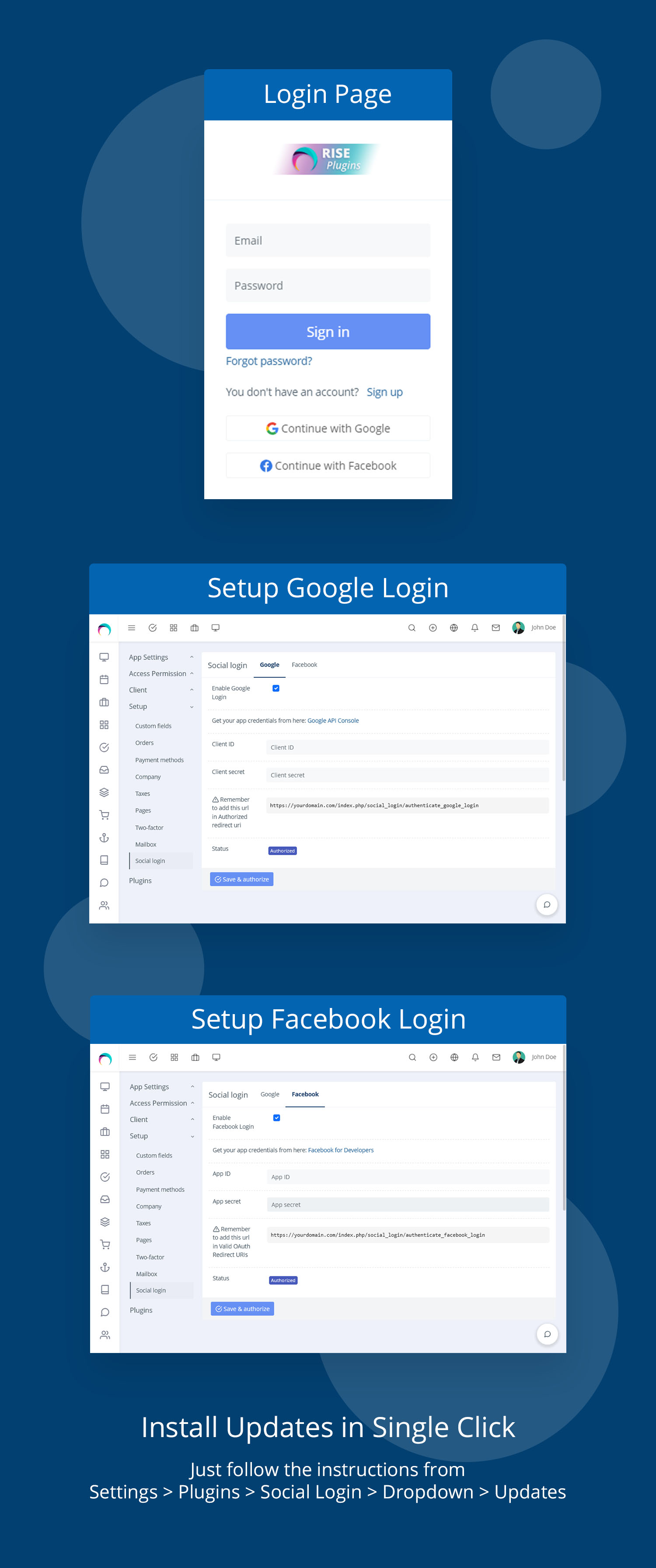 Social Login for RISE CRM