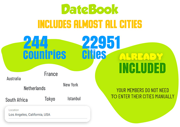DateBook - Dating WordPress Theme. All countries and cities included.
