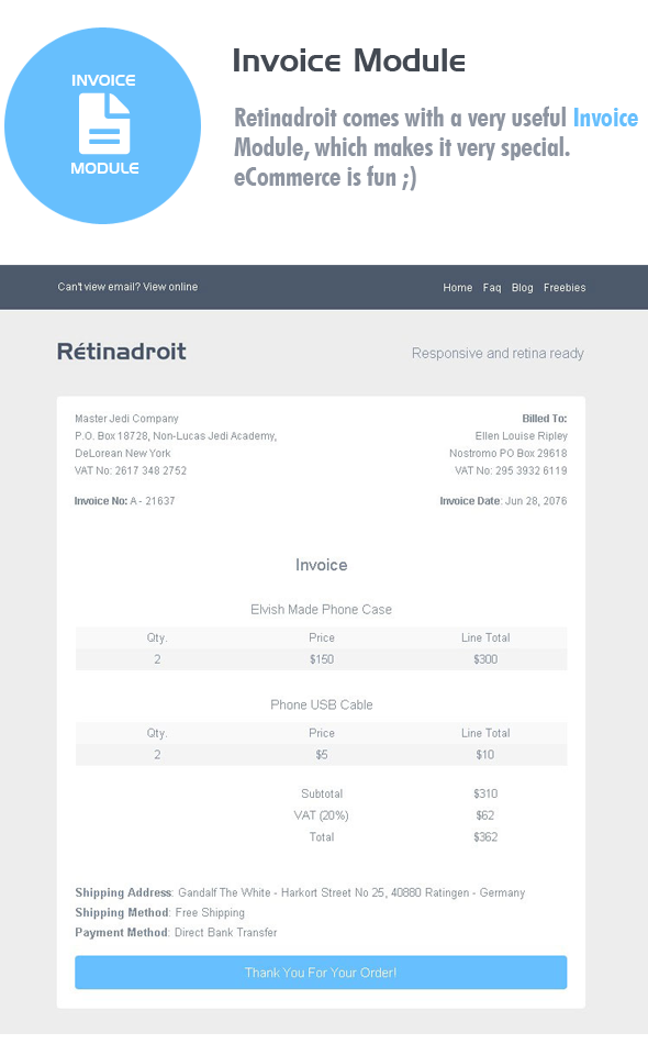 Responsive Email Template Invoice Mailchimp Editor Ready By Bedros