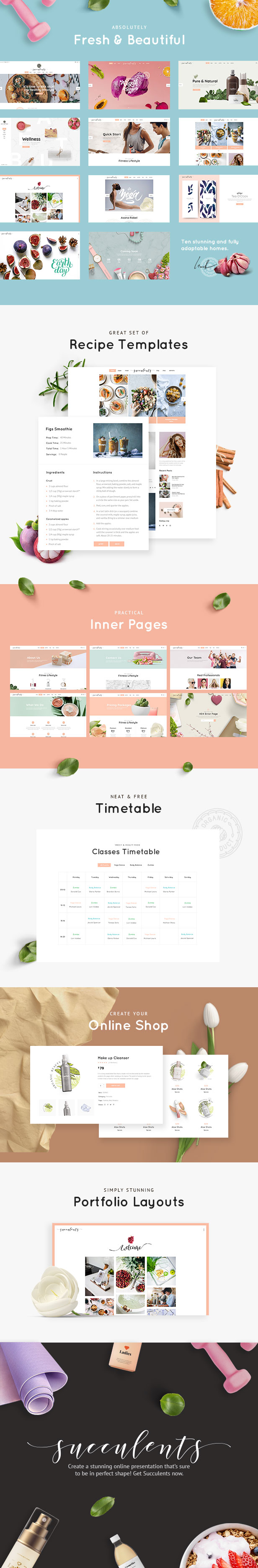 Succulents - Healthy Lifestyle and Wellness WordPress Theme - 1