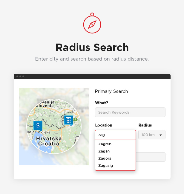 Radius search
