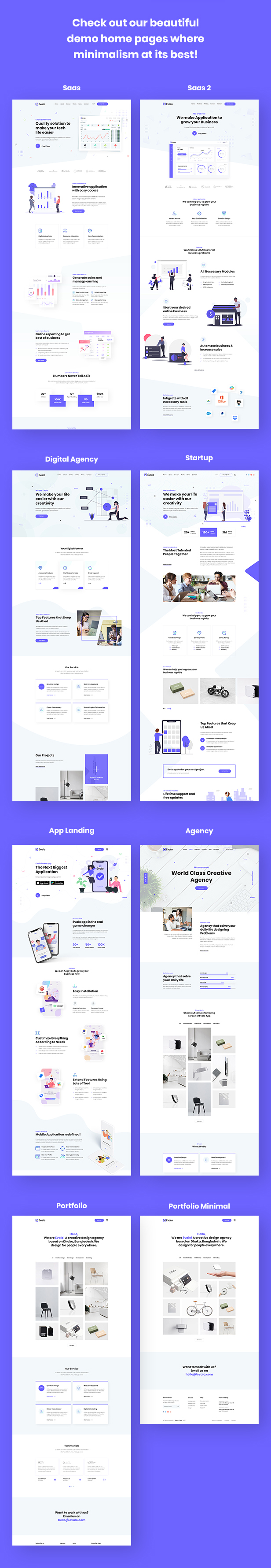 Evalo - Minimal SaaS Startup & Agency WordPress Theme - 2