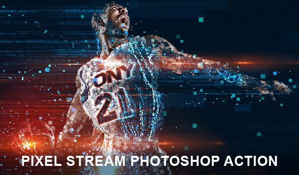 Pixel stream Photoshop action