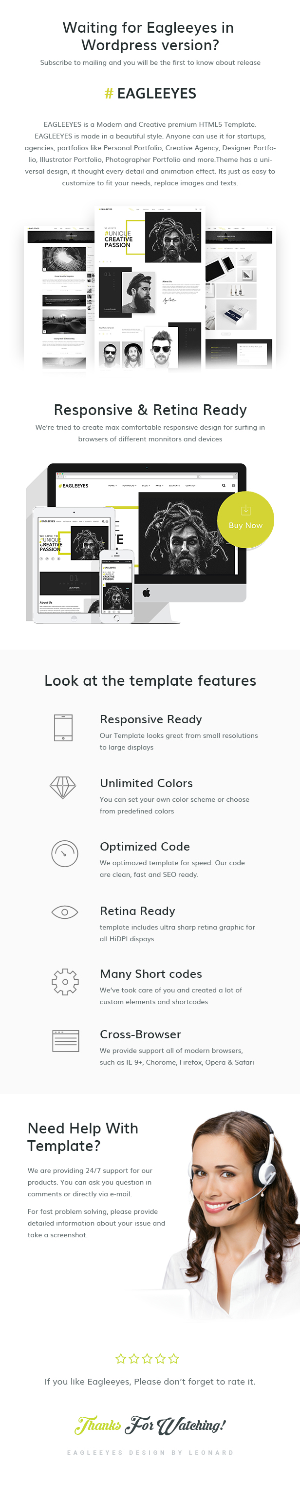 EAGLEEYES - Creative multipages and One page HTML5 Template - 2