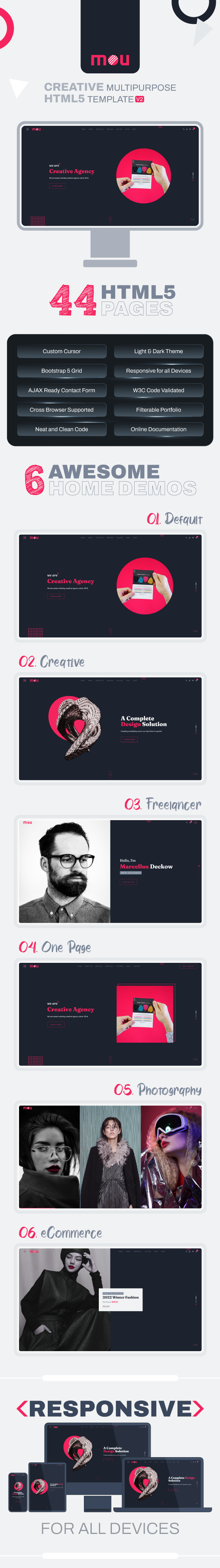 Mou - Creative Portfolio & Agency HTML5 Template