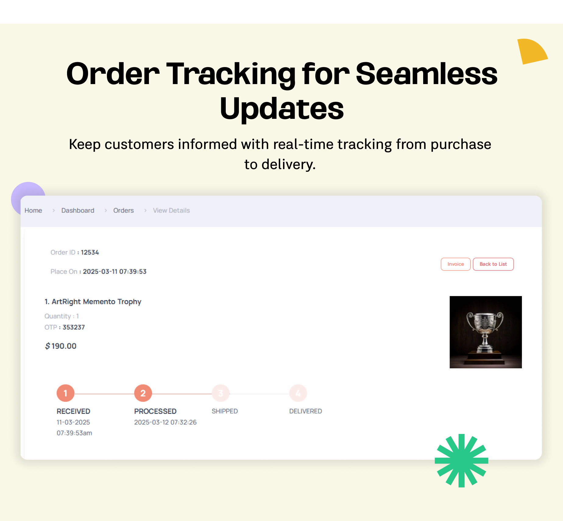 Order Tracking for Seamless Updates - eShop website for Multi vendor ecommerce marketplace / CMS