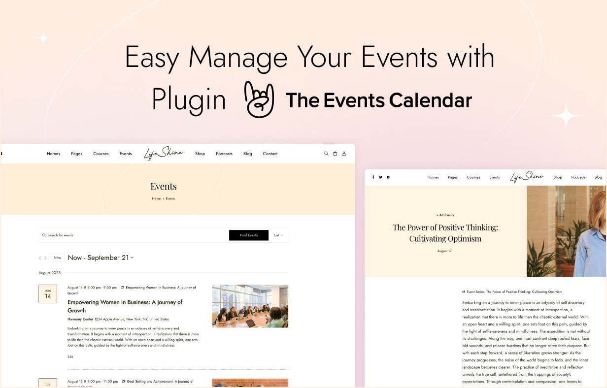 LifeShine - Coaching Online Courses WordPress Theme