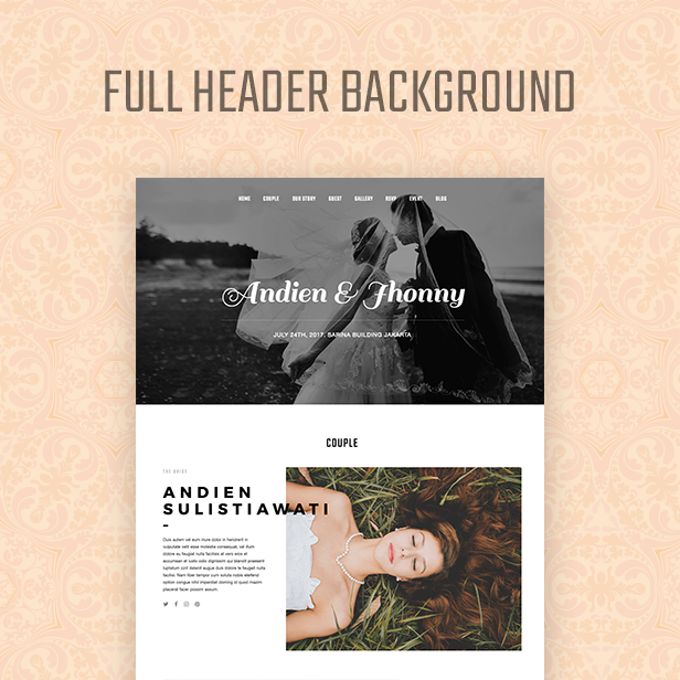 Kabheen - Modern Wedding WordPress Theme - 1