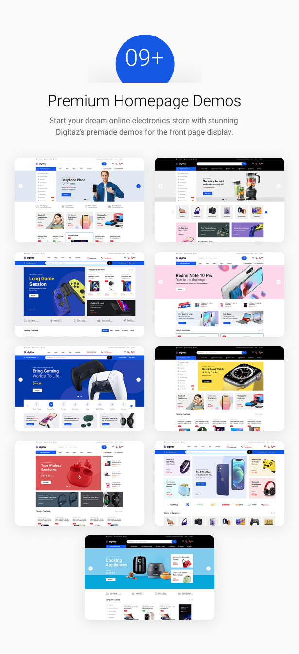 digitaz - electronics store wordpress theme homepages