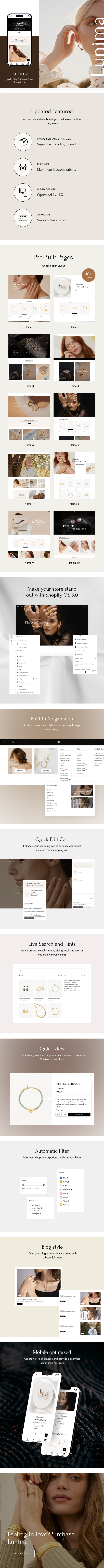 Lunima Jewelry Shopify Theme OS 3.0 Preview