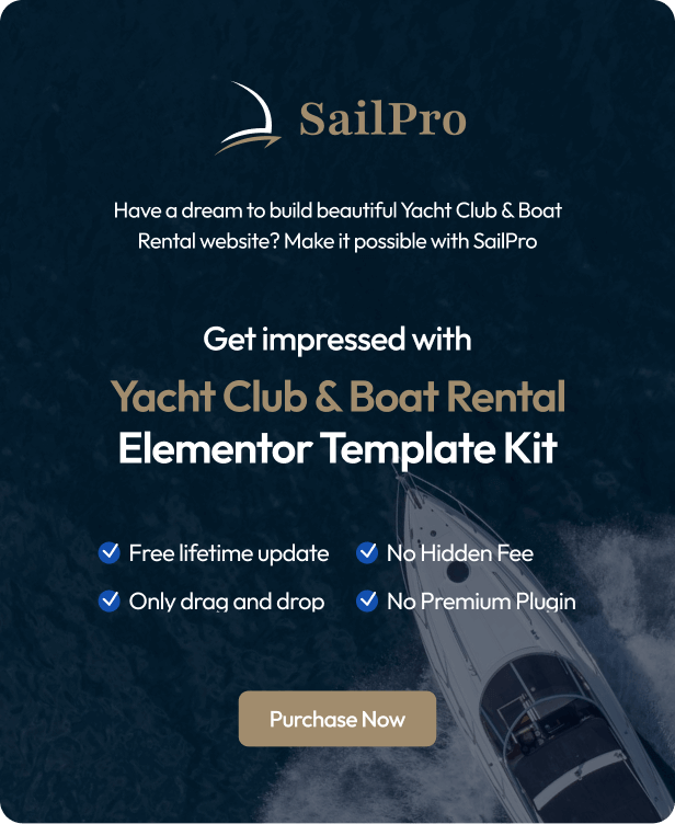 Sailpro - Yacht Club & Boat Rental Elementor Template Kit - 1