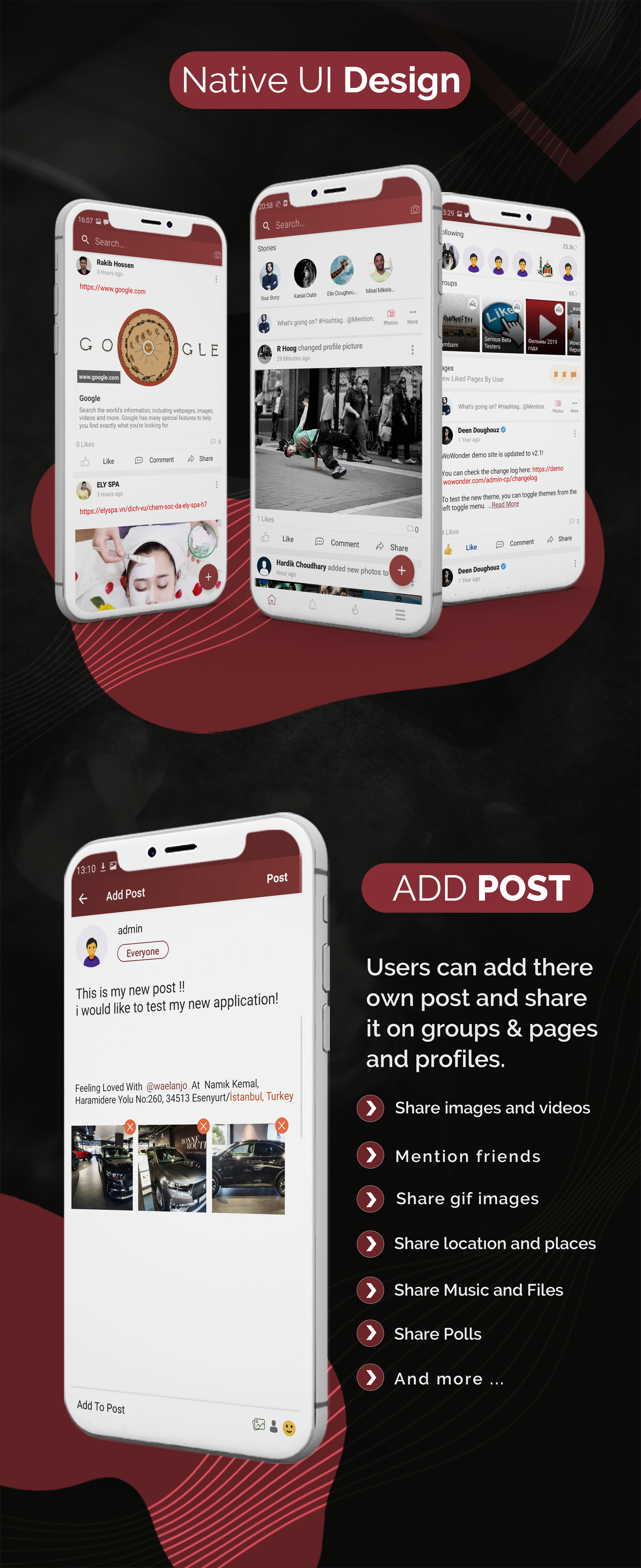 Mobile Native Social Timeline Applications - For WoWonder Social PHP Script - 3