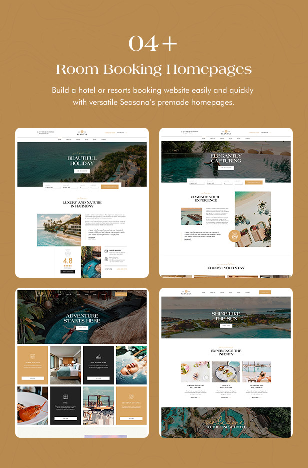 seasona - hotel resort booking wordpress theme - demos